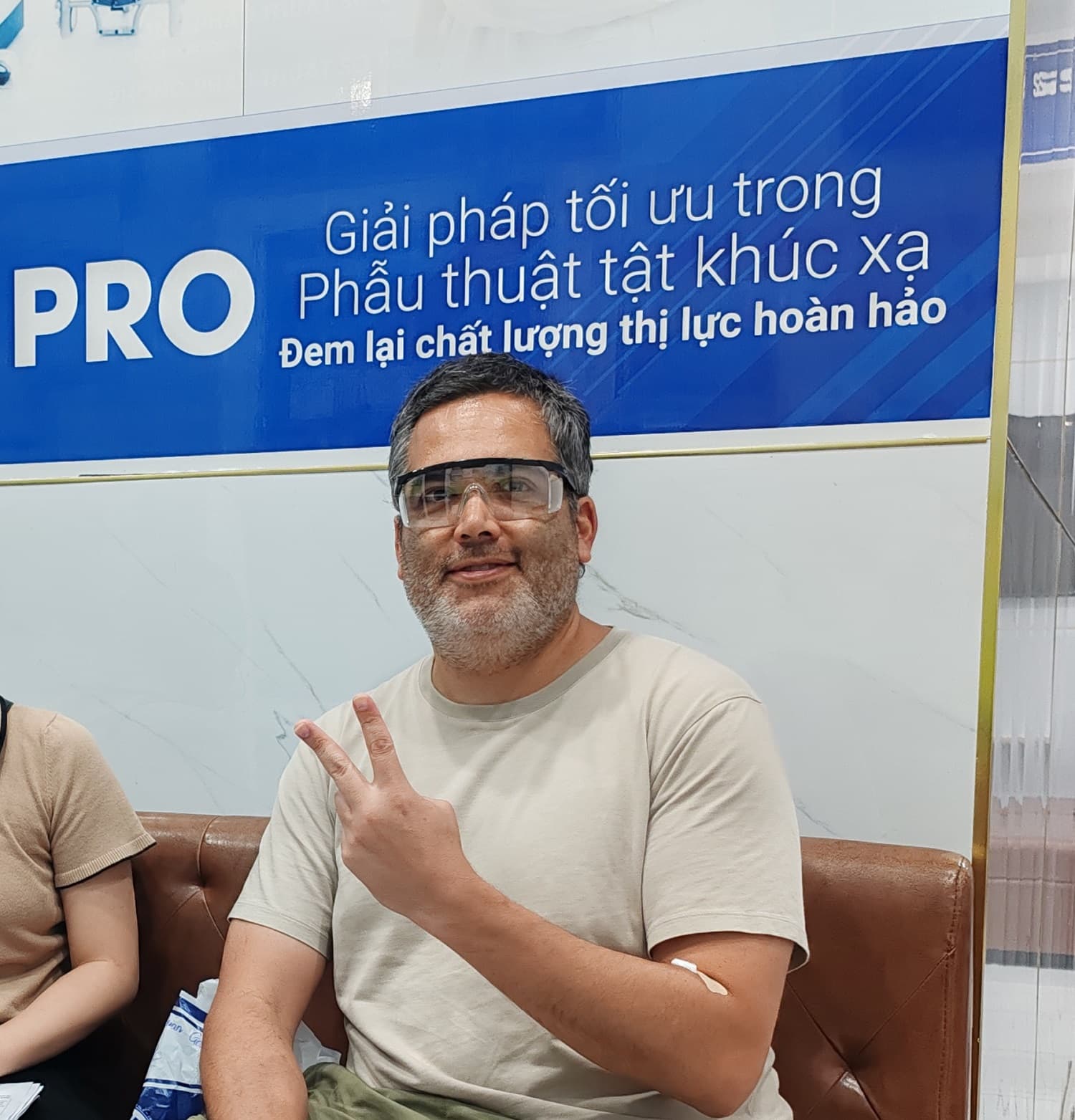 Eye care patient after completing treatment in Vietnam