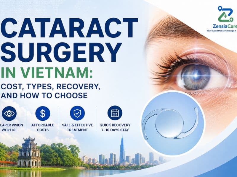 Cataract surgery in Vietnam, including costs, IOL options, recovery time, treatment benefits and how international patients can choose the right eye-care provider.