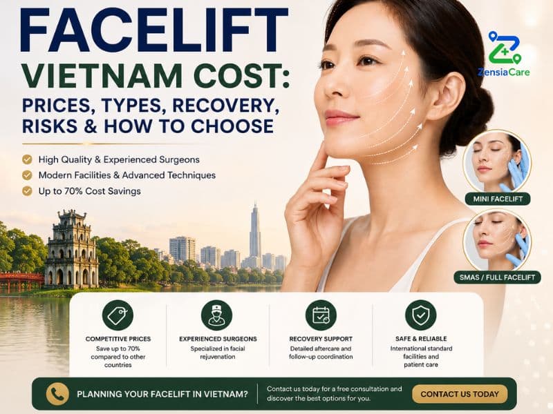 Facelift surgery in Vietnam, including treatment costs, facelift types, recovery time, risks and how to choose a suitable provider.