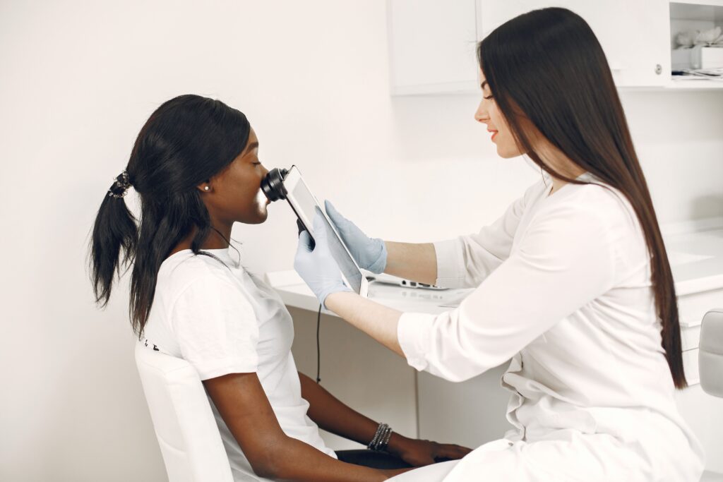 A patient getting medical treatment